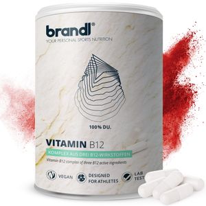 brandl® Vitamin B12 Kapseln hochdosiert | 3 Aktivformen | Vitamin B 12 Vegan & ohne Zusatzstoffe