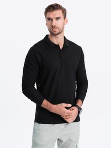 Ombre Clothing Herren-T-Shirt mit Kragen Hodred schwarz L