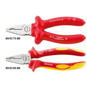Stahlwille VDE-Kombinationszange L.160mm Kopf verchromt Griffe isoliert, Mehrkomponenten-Griffe mit Weichzonen, DIN EN 60900, isol.1000V  AC/1000 V