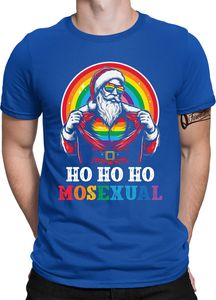 LGBT Gay Regenbogen Weihnachtsmann Christmas - Weihnachten X-mas Weihnachtsgeschenk Herren T-Shirt, Blau, L