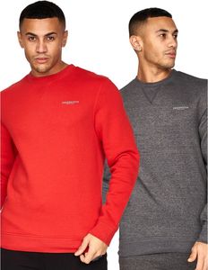 Crosshatch - "Traymax" Sweatshirt Rundhalsausschnitt für Herren(2er-Pack) BG1203 (XXL) (Rot/Holzkohle) Crosshatch - "Traymax" Sweatshirt Rundhalsausschnitt für Herren(2er-Pack) BG1203 (XXL) (Rot/Holzkohle)