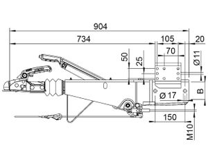 Nájezdová brzda  1600kg KW100 161S AK161