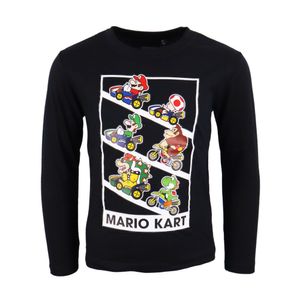 Super Mario Langarmshirt Super Mario Kart Kinder langarm T-Shirt, 104