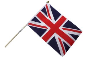 Fahne Flagge Großbritannien 21x16cm mit 30cm Holzstab Handfahne Stockflagge Banner Fan Sport