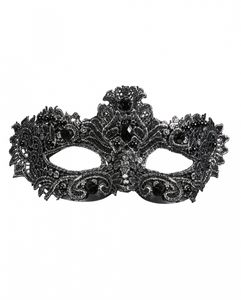Venezianische Augenmaske Noblesse Silber als Kostümaccessoire für Maskenbälle und Mottoparties