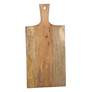 Servierbrett Holz 40 cm lang mit Griff Massivholz Schneidebrett Servierplatte Käse-Brett Tapas-Brett rustikal