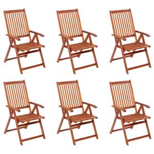 Klappbare Gartenstühle 6er Set Garden Chair Esszimmerstühle Sessel | Garten Stapelstuhl Hochlehner Massivholz Akazie - 3380