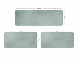 Primaflor Bettumrandung 3-tlg. MANILA - Mintgrün - 1x 200x67cm 2x 140x67cm - Kurzflor Teppich Läufer Läuferset