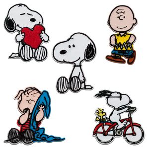Mono-Quick Peanuts © Snoopy Set 5 Stück - Aufnäher, Bügelbild, Aufbügler, Applikationen, Patches, Flicken, zum aufbügeln
