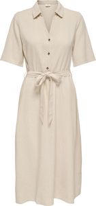 JDY Midi-Hemdkleid mit Knopfleiste und Taillenband Größe: XS