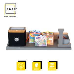 BOARTI® Wandregal grau mit grauem Buchstaben L  für Tigerbox touch & 27 Tigercards