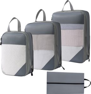 MODFU 4 Stück Packing Cubes Kleidertaschen Koffer Organizer, Grau