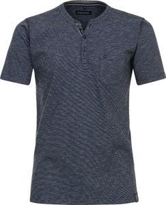 CASAMODA Herren T-Shirt Kurzarm Henley Regular Fit Blau meliert XL