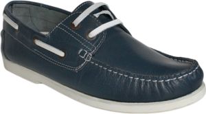 Bootsschuhe Halbschuhe aus Rindsleder Segelschuhe Schuhe blau/weiß, Schuhgröße:43