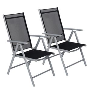 CCLIFE Balkonstühle 2er Set Alu Gartenstuhl Balkonstuhl stapelbar verstellbar klappbar Belastbarkeit 120 kg Aluminium Outdoor Liegestuhl @@