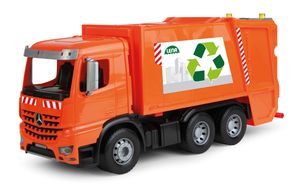 GRIPTRUCK 6257 Müllwagen Fahrzeug Spielzeug Müllauto 28cm mit Gummiräder WADER 