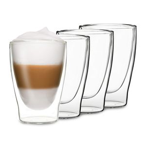 DUOS doppelwandiges Glas | Thermoglas | 310 ml | Trinkglas | Espressoglas,  Teeglas, Shotglas | für heiße und kalte Getränke | Borosilikatglas| hitze- und  kältebeständig | handgemacht | spülmaschinenfest | Schwebe-Effekt