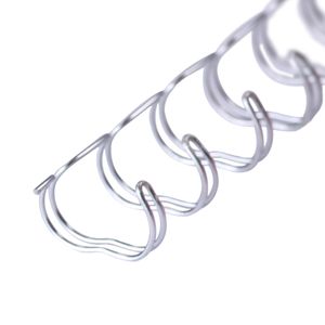 Drahtbinderücken, 2:1, silbern, 6,4 mm, 100 Stück, für ca. 45 Blatt – Metallringbindung, Spiralbindung, Ringbindung