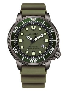 Citizen Herren Eco-Drive Solar Armband-Uhr aus Edelstahl mit Kautschuk Band Promaster Metropolitan Adventurer Dive - BN0157-11X