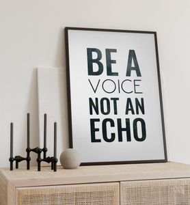 Poster Sei eine Stimme, groesse_poster:70x100 cm, groesse_rahmen:weiß 70x100 cm