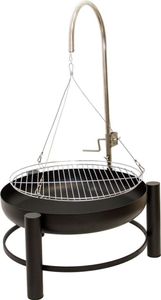 Holzkohlegrill mit stabiler Feuerschale, Schwenkgrill mit höhenverstellbarem Grillrost