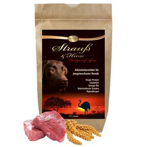 1,5 kg - Schecker Strauß und Hirse Premium Trockenfutter - glutenfrei - Single Protein - hypoallergen