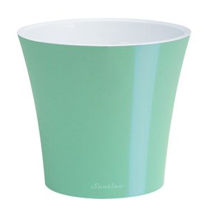 Santino Arte Pflanztöpfe Ø 13.5 cm, H 12.5 cm Menthol/Weiß