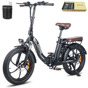 F20-PRO Herren E Bike Klappbar Fatbike mit 36V 18AH Akku, Damen E-Bike 20 Zoll Elektrisches Fahrrad 250W, Ebike Fahrrad 25km/h Mountainbike Herren Shimano 7S Klapprad 150kg Schwarz