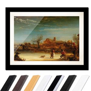 Rembrandt - Winterlandschaft, Farbe:Schwarz Glatt, Größe:40x30cm A3