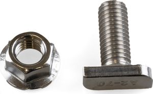 1 x SET Hammerkopfschraube mit Mutter M10 Photovoltaik Länge 25mm A2-70