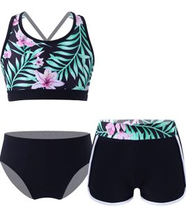 Kinder Mädchen Tankini Set Gr. 170-176 Cm Badeanzug + Shorts Dreiteiler Bademode Beachwear Sport