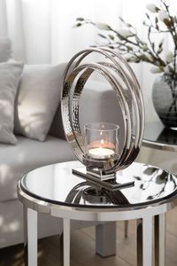 Fink Teelichthalter Colette silber Aluminium, vernickelt, Glas Höhe  cm