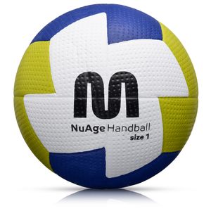 Handball Meteor Nuage für die Jugend mit Super Grip Material Größe 1 weiß/gelb/dunkelblau