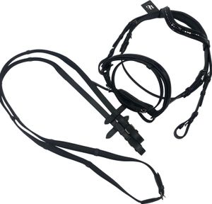 Horse Guard Trense  Zügel Antirutsch Leder schwarz ergonomisch Zaumzeug englisch, Modell:Nasenriemen matt, Größe:Warmblut/Full