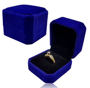 Ringetui für Verlobungsringe/Ringbox für Ringe Ringschachtel für Verlobungsring Schmuckschachtel für Hochzeit/Valentinstag Geschenkbox Schmuckkästchen Heiratsantrag Trauringetui Schmucketui Blau