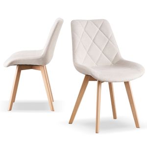 B&D home Esszimmerstühle TANIA 2er Set | Polsterstuhl Küchenstühle für Esszimmer, Küche, Büro | landhaus | Webstoff Creme B&D home Esszimmerstühle TANIA 2er Set | Polsterstuhl Küchenstühle für Esszimmer, Küche, Büro | landhaus | Webstoff Creme