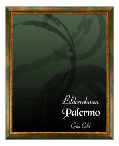 Bilderrahmen Palermo - 70x100 cm, Grün Gold, 2 mm Kunstglas entspiegelt