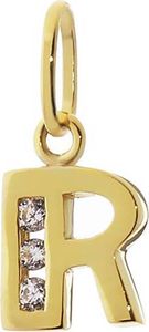 Buchstabe R 8 Karat 333 Gelbgold Kettenanhänger Klein 8mm Alphabet Zirkonia 9240