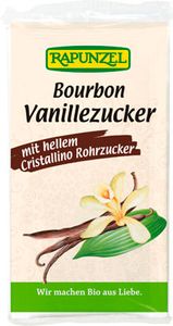 Rapunzel Bourbon Vanille-Zucker mit hellem Cristallino-Rohrzucker (4x8g)