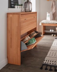 Schuhschrank 2 Klappen 82x95cm 'Stockholm' Buche massiv