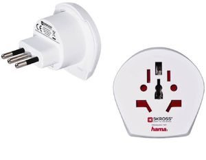 Cestovný adaptér 3-pin World do Talianska/Čile/Uruguaja/atď.
