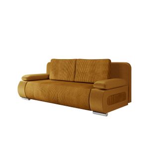 Mirjan24 Schlafsofa Emma Cord, Sofa mit Bettkasten und Schlaffunktion, Polstersofa Couch vom Hersteller (Farbe: Poso 01 + Kronos 01)