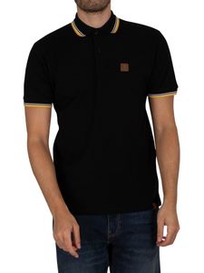 Trojan Herren Abzeichen Pique Polo Shirt, Schwarz 3XL