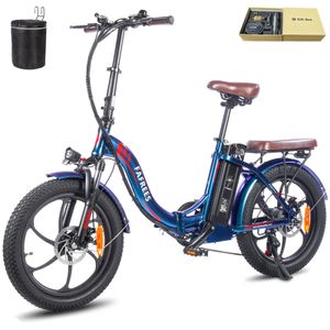 F20 PRO 20 palcové elektrické kolo pánské/dámské e-kolo 250W 36V/18Ah Pedelec Fat CityBike 25km/h Aurora modrá