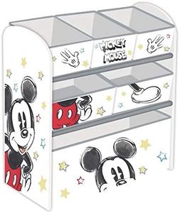 Familie24 Holz Spielzeugregal Micky Maus Jungenregal Kinderregal Organizer Mickey Mouse