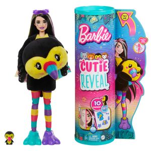 Barbie Cutie Reveal Puppe im Tukan-Kostüm mit Farbwechsel (Dschungel-Serie)