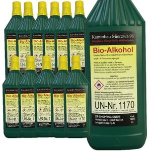 12 Liter Hochleistungs Bioethanol / Bioalkohol für Ethanol Kamine (Hergestellt in Deutschland)