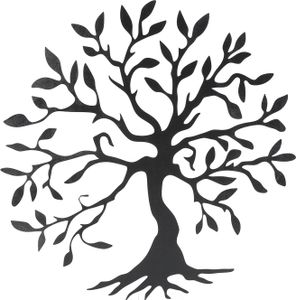 30 cm Baum des Lebens Metall Wandkunst Hängende Dekoration Schwarze Familie Plakette für Wohnzimmer Schlafzimmer
