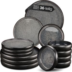 Moritz & Moritz SOLID 36tlg Geschirrset Anthrazit