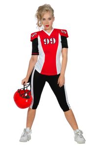 Damen Kostüm American Football Spielerin rot weiß 99 Karneval Fasching Gr. 40